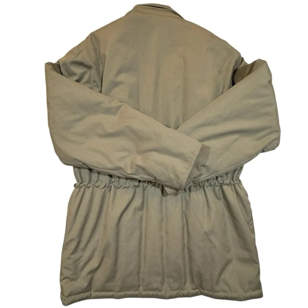 Vintage 80s London Fog Parka 40R Quilted Hooded Coat Big Ben‎ Zip Korea